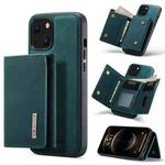 For iPhone 13 DG.MING M1 Series 3-Fold Multi Card Wallet Shockproof Case with Holder Function (Green)