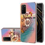 For Xiaomi Poco M3/Redmi Note 9 4G/Redmi 9 Power/Redmi 9T Electroplating Pattern IMD TPU Shockproof Case with Rhinestone Ring Holder(Dream Chasing Butterfly)