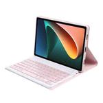 A0N5 Ultra-thin Detachable Lambskin Texture TPU Bluetooth Keyboard Leather Tablet Case with Holder For Xiaomi Pad 5 / 5 Pro(Pink)