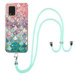 For Xiaomi Mi 10 Lite 5G Electroplating Pattern IMD TPU Shockproof Case with Neck Lanyard(Colorful Scales)