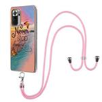 For Xiaomi Redmi Note 10 Pro / 10 Pro Max  Electroplating Pattern IMD TPU Shockproof Case with Neck Lanyard(Dream Chasing Butterfly)