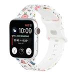 8-buckle Printed Strap Watch Band For Apple Watch Ultra 49mm / Series 8&7 45mm / SE 2&6&SE&5&4 44mm / 3&2&1 42mm(White Background Crown)