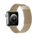 Double Section Milanese Magnetic Elasticity Strap Watch Band For Apple Watch Ultra 49mm / Series 8&7 45mm / SE 2&6&SE&5&4 44mm / 3&2&1 42mm(Vintage Gold)