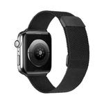 Double Section Milanese Magnetic Elasticity Strap Watch Band For Apple Watch Ultra 49mm / Series 8&7 45mm / SE 2&6&SE&5&4 44mm / 3&2&1 42mm(Black)