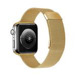 Double Section Milanese Magnetic Elasticity Strap Watch Band For Apple Watch Ultra 49mm / Series 8&7 45mm / SE 2&6&SE&5&4 44mm / 3&2&1 42mm(Gold)