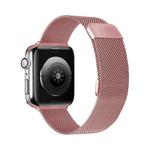 Double Section Milanese Magnetic Elasticity Strap Watch Band For Apple Watch Series 8&7 41mm / SE 2&6&SE&5&4 40mm / 3&2&1 38mm(Rose Pink)