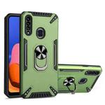 For Samsung Galaxy A20s PC + TPU Protective Case with 360 Degrees Rotatable Ring Holder(Dark Green)