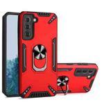 For Samsung Galaxy S21 5G PC + TPU Protective Case with 360 Degrees Rotatable Ring Holder(Red)