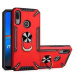 For Motorola Moto E6 Plus PC + TPU Protective Case with 360 Degrees Rotatable Ring Holder(Red)