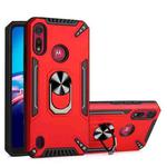 For Motorola Moto E6s 2020 PC + TPU Protective Case with 360 Degrees Rotatable Ring Holder(Red)