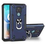 For Motorola Moto E7 PC + TPU Protective Case with 360 Degrees Rotatable Ring Holder(Royal Blue)