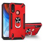 For Motorola Moto E7 Power PC + TPU Protective Case with 360 Degrees Rotatable Ring Holder(Red)