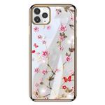 For iPhone 11 Pro SULADA Flower Pattern Plating Diamond PC Protective Case(Gold)