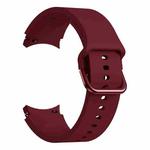 For Samsung Galaxy Watch4 44mm Universal Silicone Colorful Buckle Watch Band(Wine Red)