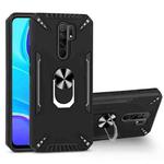 For Xiaomi Redmi 9 PC + TPU Protective Case with 360 Degrees Rotatable Ring Holder(Black)