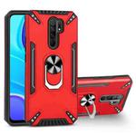 For Xiaomi Redmi 9 PC + TPU Protective Case with 360 Degrees Rotatable Ring Holder(Red)