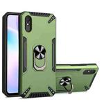 For Xiaomi Redmi 9A PC + TPU Protective Case with 360 Degrees Rotatable Ring Holder(Dark Green)
