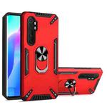 For Xiaomi Mi Note 10 Lite PC + TPU Protective Case with 360 Degrees Rotatable Ring Holder(Red)