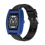 N72 1.57 inch TFT Square Screen Bluetooth 5.2 IP67 Waterproof Smart Watch, Support Sleep Monitor / Voice Call / Heart Rate Monitor / Blood Pressure Monitoring, Style: Leather Strap(Black Blue)