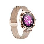 ZX10 1.09 inch HD Color Screen Bluetooth 5.0 IP68 Waterproof Women Smart Watch, Support Sleep Monitor / Menstrual Cycle Reminder / Heart Rate Monitor / Blood Oxygen Monitoring, Style:Steel Strap(Rose Gold)