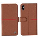 For iPhone XR GEBEI Top-grain Leather Horizontal Flip Protective Case with Holder & Card Slots & Wallet & Photo Frame(Brown)