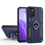 Carbon Fiber Pattern PC + TPU Protective Case with Ring Holder For OPPO Reno5 5G / 4G(Sapphire Blue)