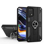 Carbon Fiber Pattern PC + TPU Protective Case with Ring Holder For OPPO Realme 7 Pro(Black)