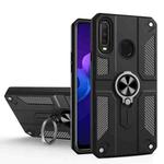 Carbon Fiber Pattern PC + TPU Protective Case with Ring Holder For vivo Y17 / Y12(Black)