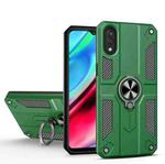 Carbon Fiber Pattern PC + TPU Protective Case with Ring Holder For vivo Y93(Dark Green)