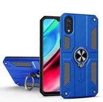 Carbon Fiber Pattern PC + TPU Protective Case with Ring Holder For vivo Y93(Dark Blue)