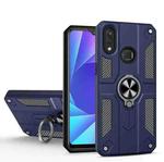 Carbon Fiber Pattern PC + TPU Protective Case with Ring Holder For vivo Y95(Sapphire Blue)