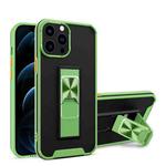 Dual-color Skin Feel TPU + PC Magnetic Shockproof Case with Invisible Holder For iPhone 13 Pro(Green)