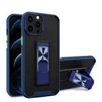 Dual-color Skin Feel TPU + PC Magnetic Shockproof Case with Invisible Holder For iPhone 13 Pro(Blue)