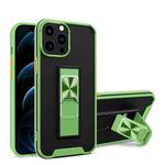 Dual-color Skin Feel TPU + PC Magnetic Shockproof Case with Invisible Holder For iPhone 13 Pro Max(Green)