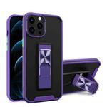 Dual-color Skin Feel TPU + PC Magnetic Shockproof Case with Invisible Holder For iPhone 13 Pro Max(Purple)