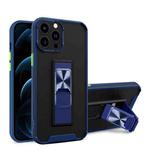 Dual-color Skin Feel TPU + PC Magnetic Shockproof Case with Invisible Holder For iPhone 13 Pro Max(Blue)