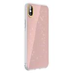 For iPhone XR SULADA Gold Foil TPU Plating Protective Case(Pink)