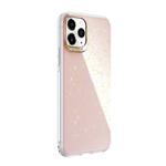 For iPhone 11 Pro Max SULADA Gold Foil TPU Plating Protective Case(Pink)