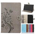 For Samsung Galaxy Tab S6 Lite / P610 Butterfly Flower Embossing Pattern Horizontal Flip Leather Case with Holder & Card Slots & Wallet(Grey)