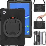 For Lenovo Tab M10 HD 2020 X306X/F Silicone + PC Protective Case with Holder & Shoulder Strap(Black)