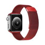 Adjustable Dual Section Milan Watch Band For Apple Watch Ultra 49mm / Series 8&7 45mm / SE 2&6&SE&5&4 44mm / 3&2&1 42mm(Wine Red)