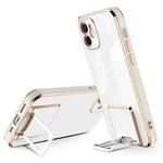 Electroplating Protective Cover Casem with Holder Function For iPhone 11(Gold)