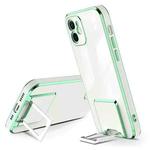 For iPhone 11 Pro Electroplating Protective Cover Casem with Holder Function (Green)