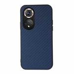 For Honor 50 Pro Accurate Hole Carbon Fiber Texture Shockproof Case(Blue)