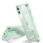 For iPhone 11 Pro Electroplating Transparent Protective Cover Casem with Holder Function (Green)