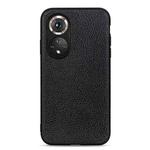 For Honor 50 Pro Accurate Hole Litchi Texture Leather Shockproof Case(Black)