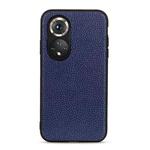 For Honor 50 Pro Accurate Hole Litchi Texture Leather Shockproof Case(Blue)