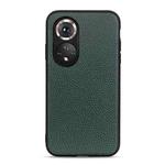 For Honor 50 Pro Accurate Hole Litchi Texture Leather Shockproof Case(Green)