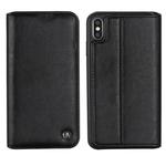 For iPhone XS / X GEBEI Shockproof TPU + PU Horizontal Flip Leather Case with Card Slots & Holder(Black)