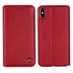 For iPhone XS / X GEBEI Shockproof TPU + PU Horizontal Flip Leather Case with Card Slots & Holder(Red)
